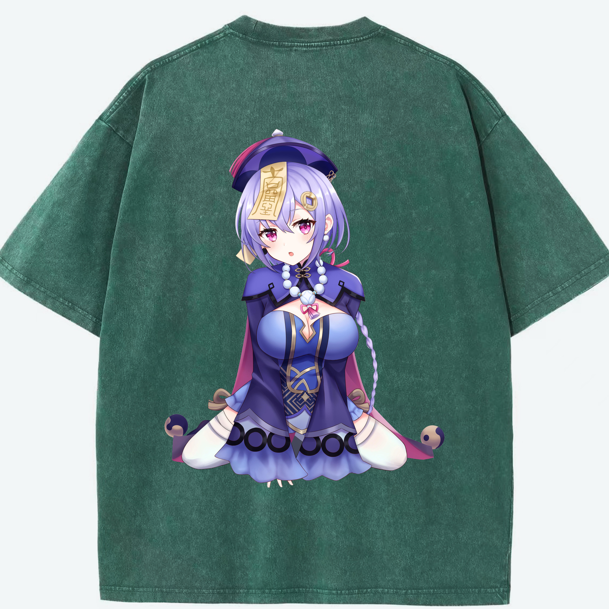 げんし神 七七 なな  genshin Nana 綿100% ヴィンテージ風 半袖Tシャツ（背面プリント）